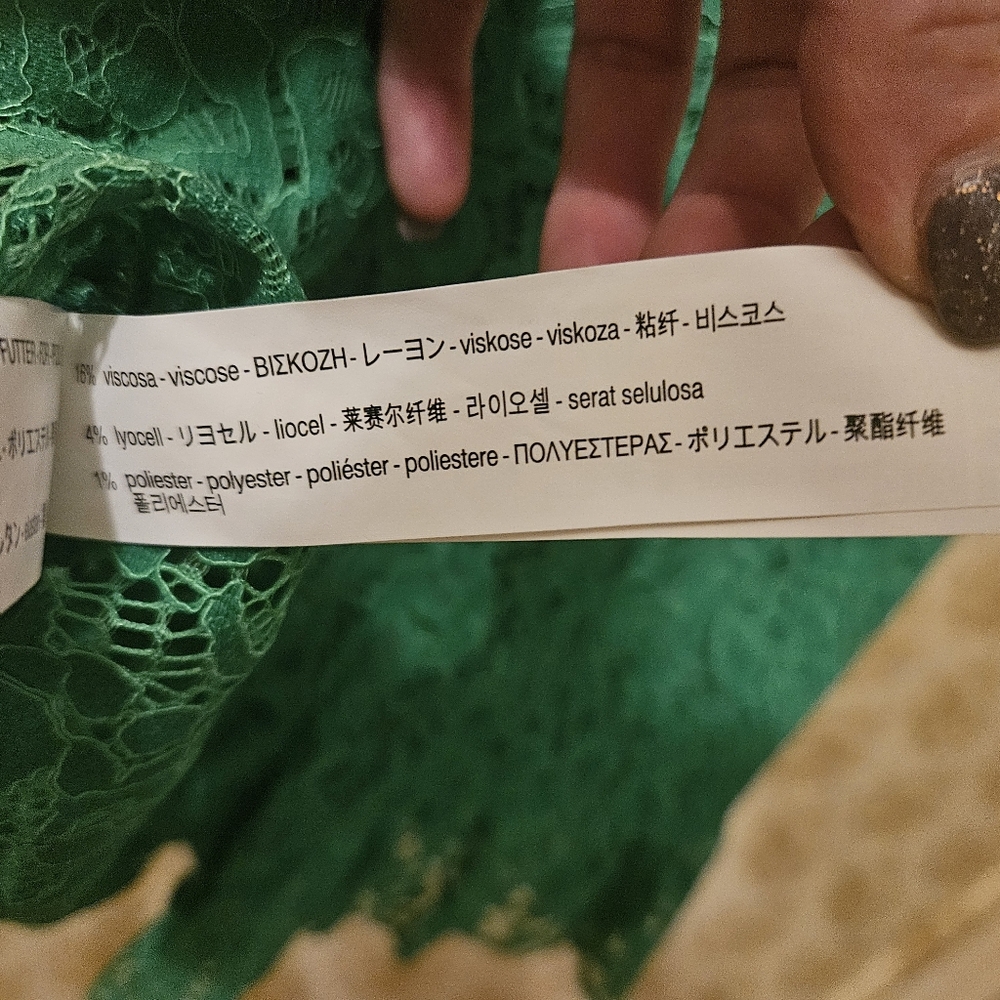 ZARA SMALL GREEN LINED LACE SHORTS - Picture 10 of 16